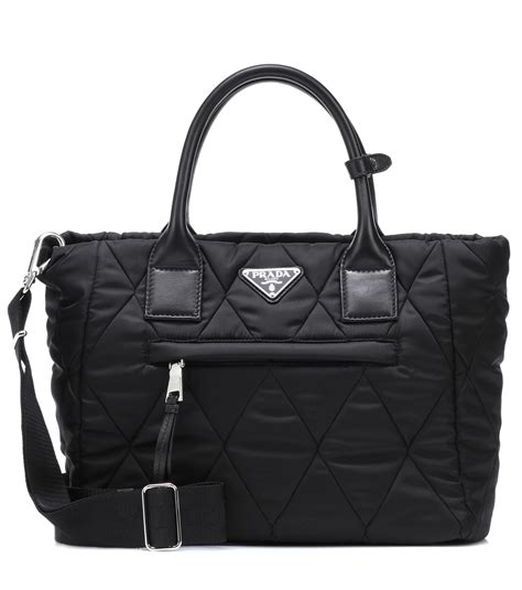 prada nylon tote bag black